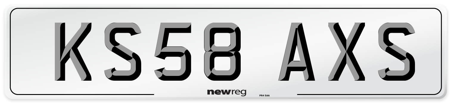 KS58 AXS Number Plate from New Reg